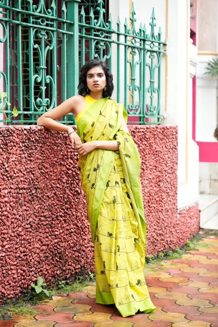 Cat Saree Green