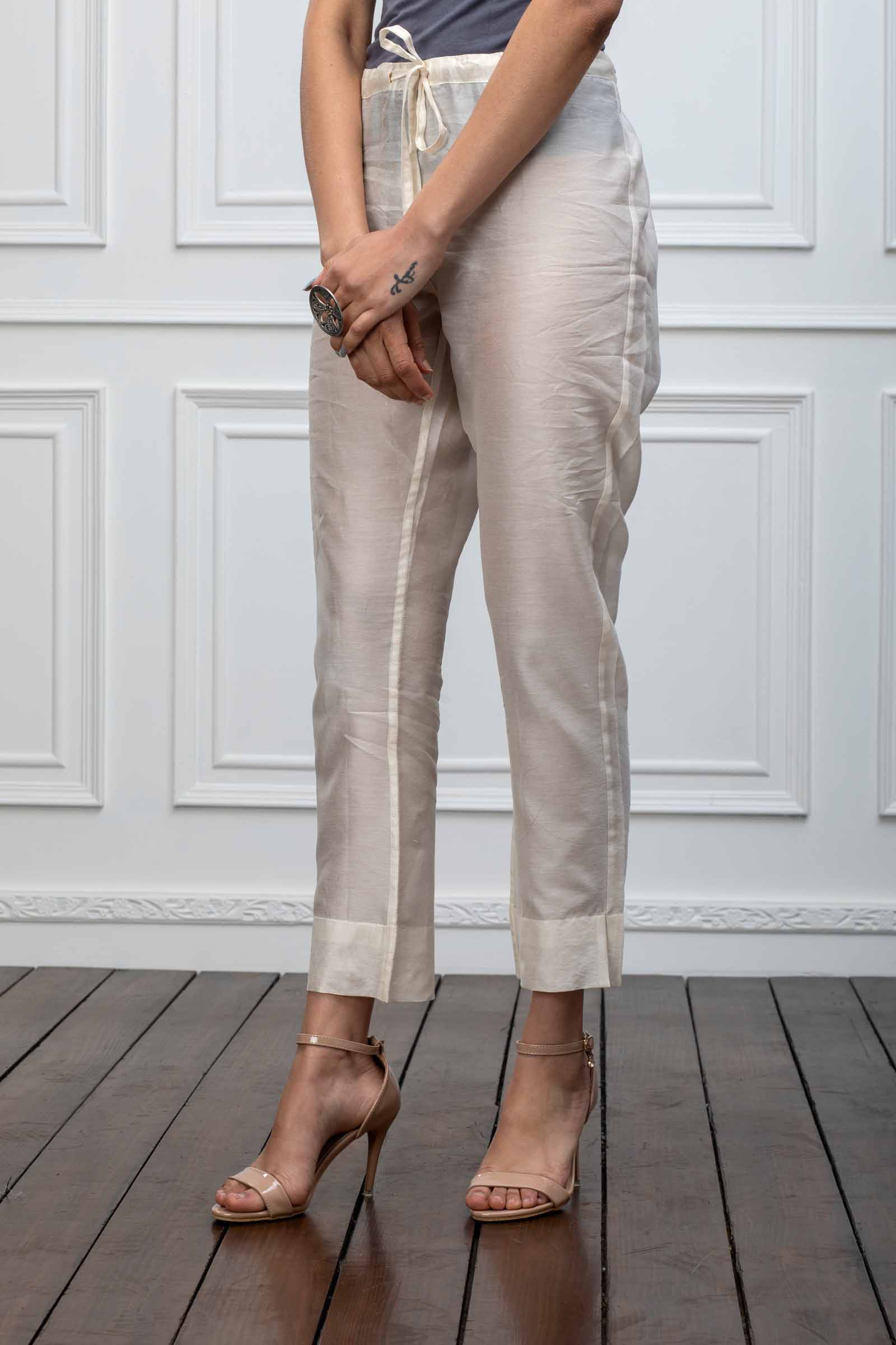 Off White Cotton Pant
