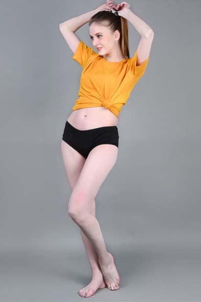 Black Bamboo Fabric Period Panty