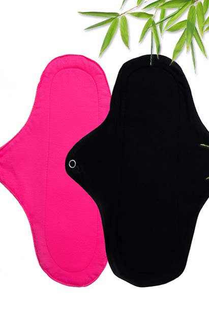 Pink and Black Bamboo Fabric Panty Liner Pack of 2