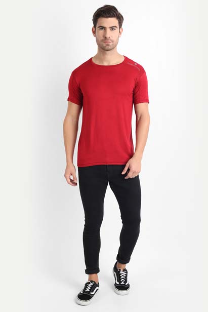 Maroon Bamboo Fabric T-Shirt