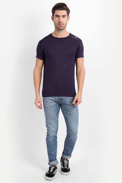 Navy Blue Bamboo Fabric T-Shirt