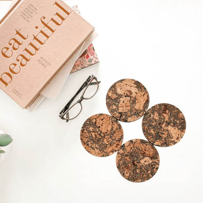 Brown Cork Coasters Pack of 6