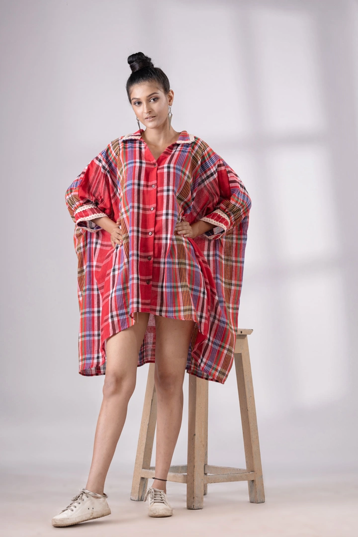 Multicolor Gamchha Oversized Shirt