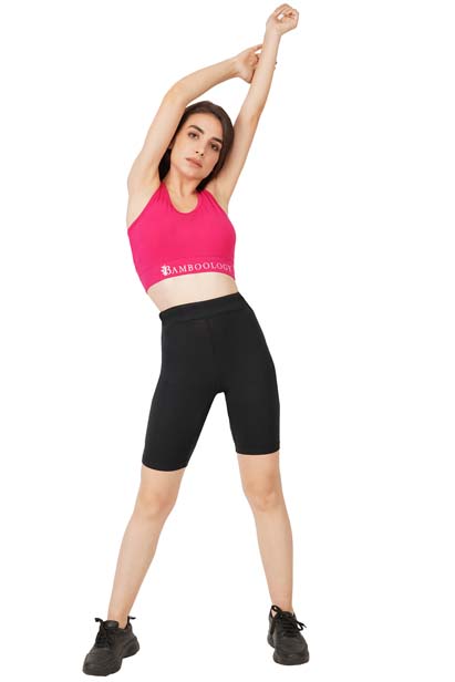 Black Bamboo Fabric Cycling Shorts