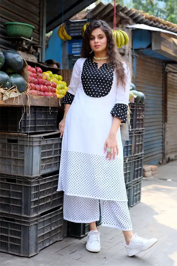 Embroidery White Khadi Kurta Set