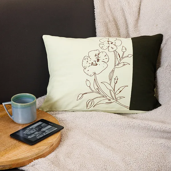 Light Green Cotton Cushion Cover