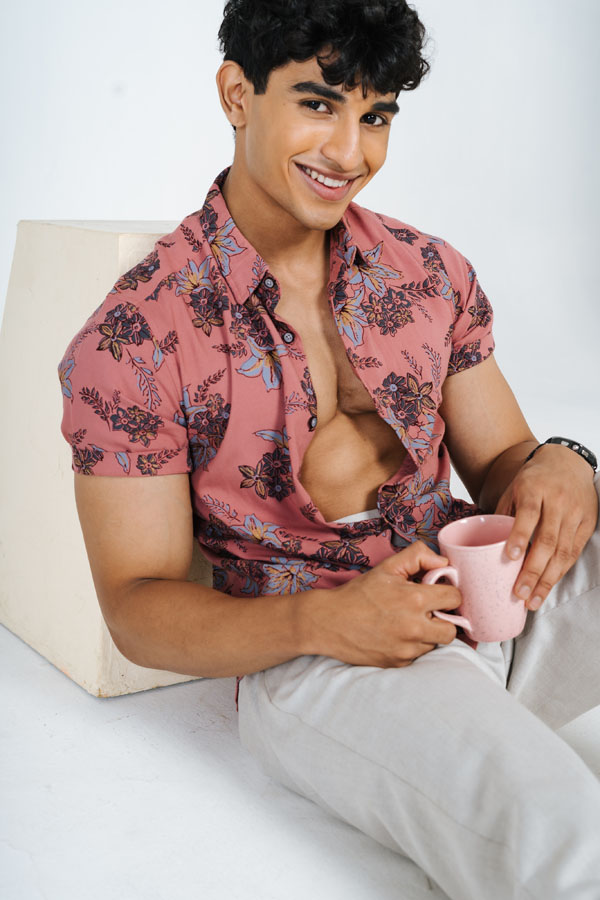Floral Printed Pink Rayon Shirt 