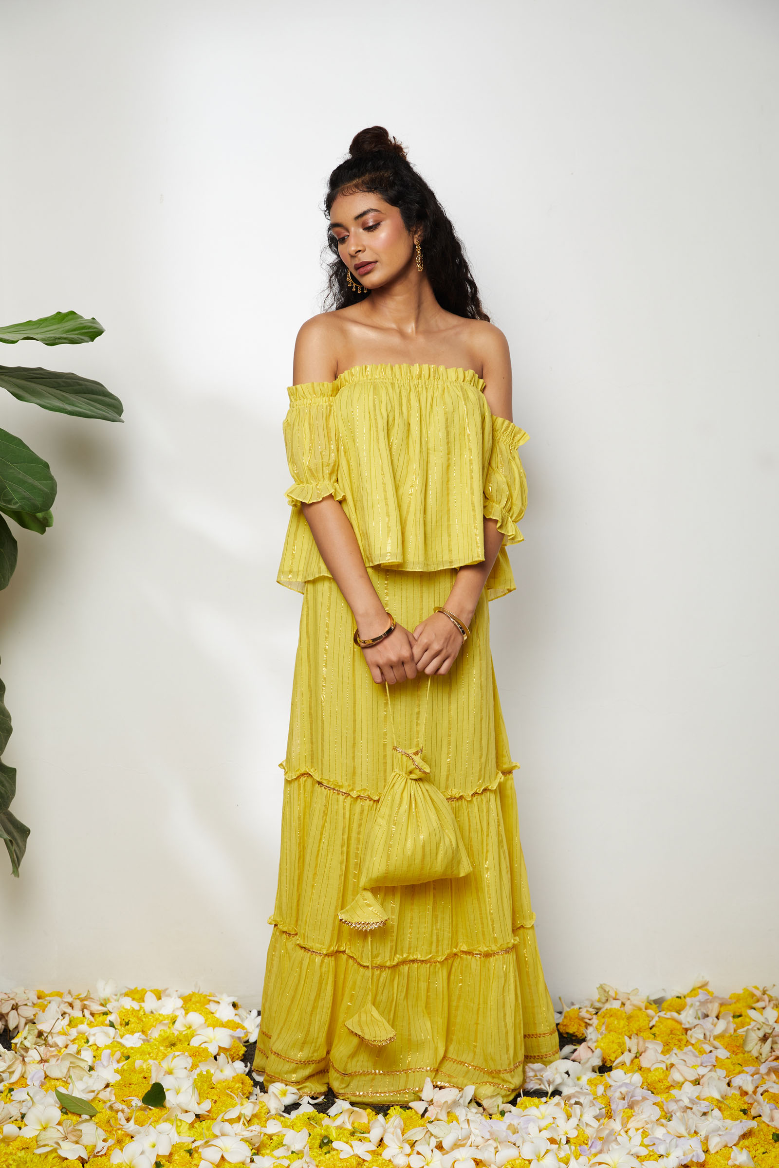 Yellow Cotton Coord Set