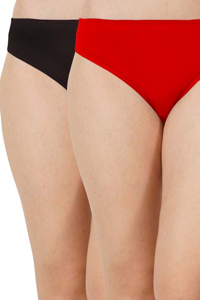 Red and Black Bamboo Fabric Underwear Pack of 2