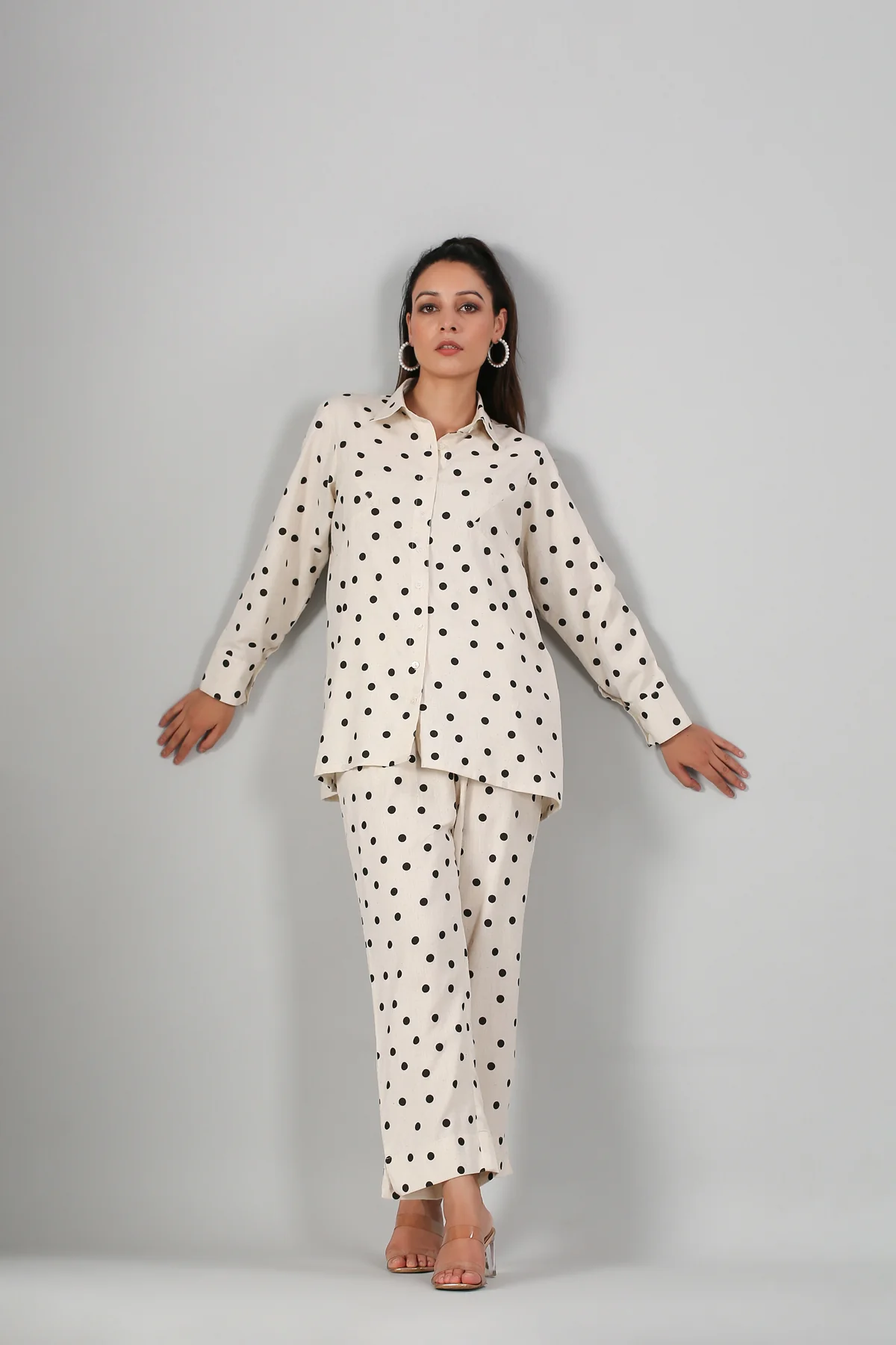 Polka Dot Off White Coord Set