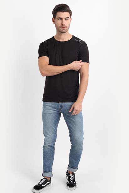 Black Bamboo Fabric T-Shirt