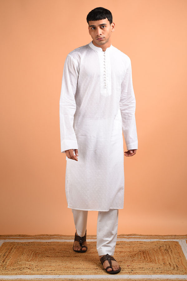 White Cotton Kurta