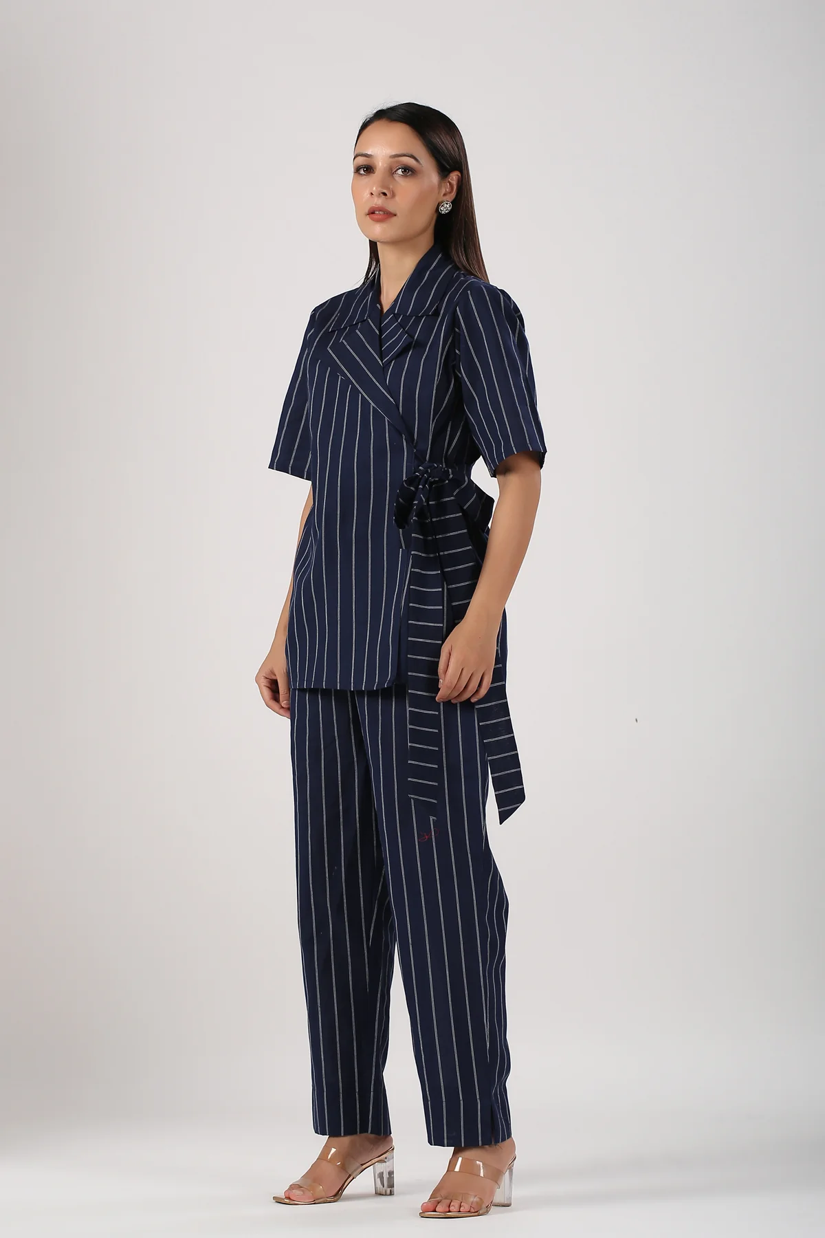 Blue Stripes Cotton Coord Set
