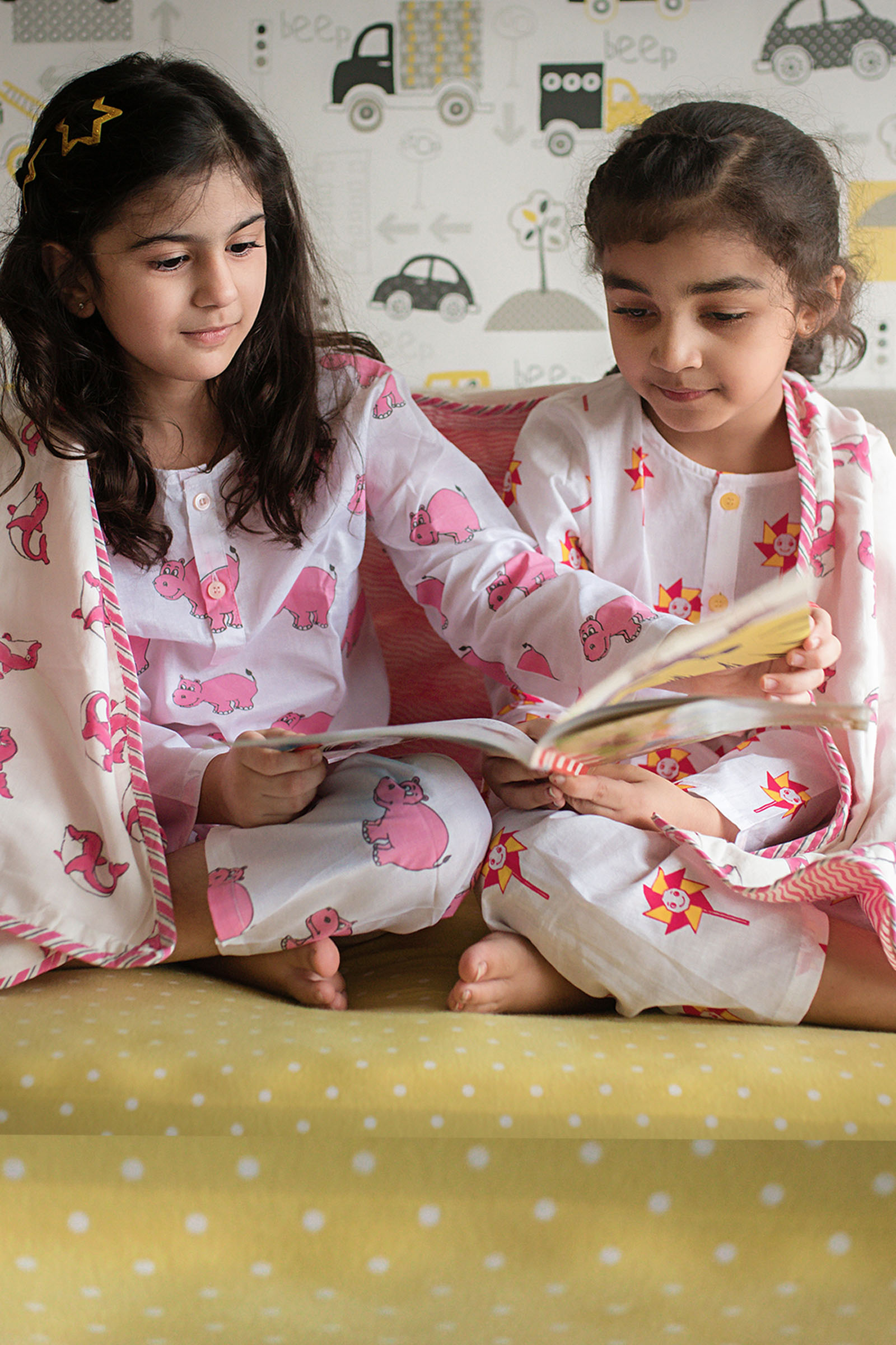 Printed White Cotton Coord Set