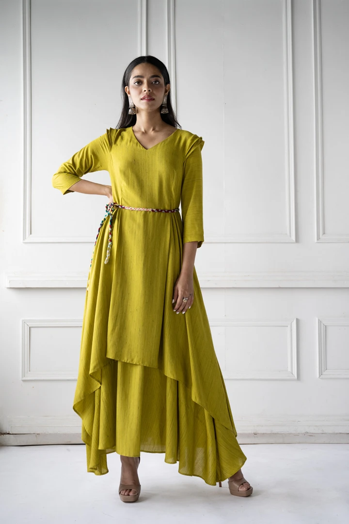 Green Cotton Long Dress