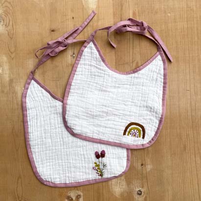 White Muslin Bibs