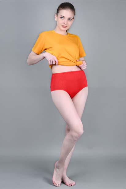 Red and Black Bamboo Fabric Panty Pack of 2