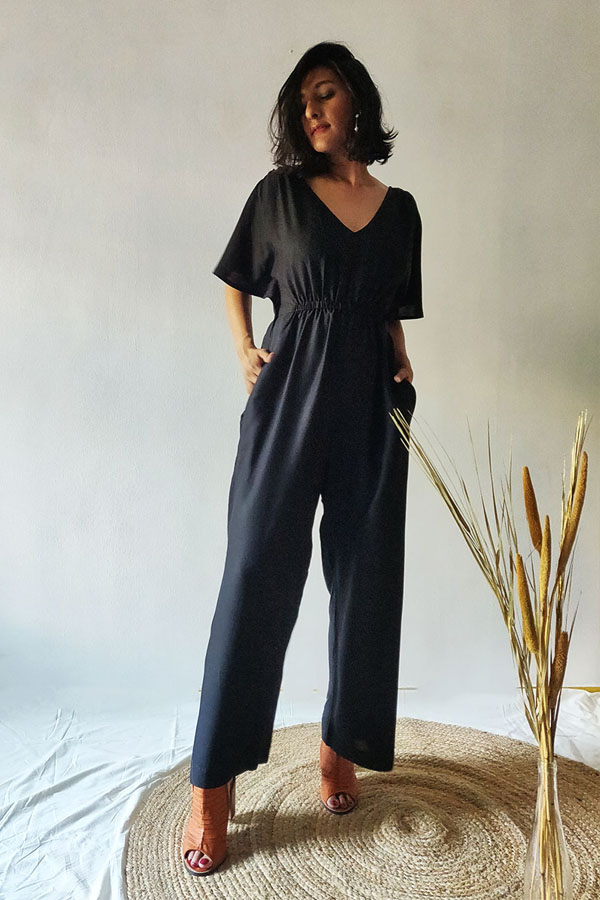 Black Cotton Jumpsuit