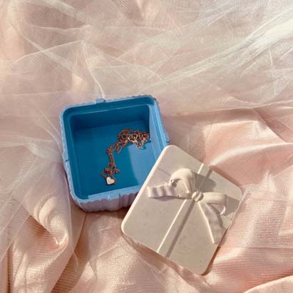Blue Square Box and Organizer