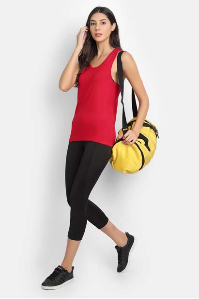 Red Bamboo Fabric Runner Vest