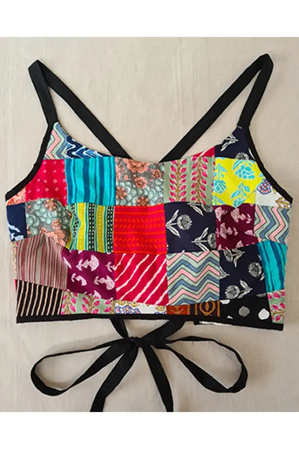 Patchwork Multicolor Cotton Top