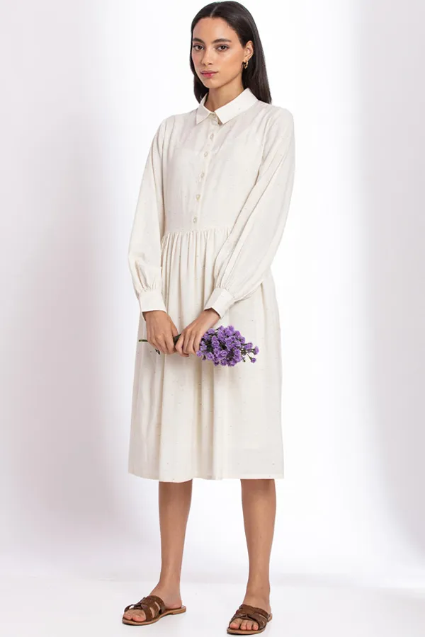 White Cotton Midi Dress