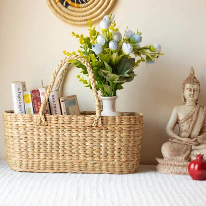Natural Kauna Grass Hamper Basket 