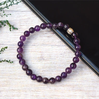 Purple Amethyst Stone Healing Bracelet