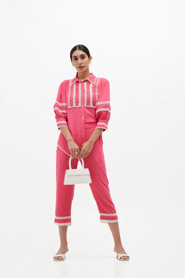 Pink Viscose Coord Set 