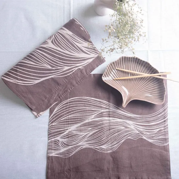 Printed Hemp Table Mat Set of 2