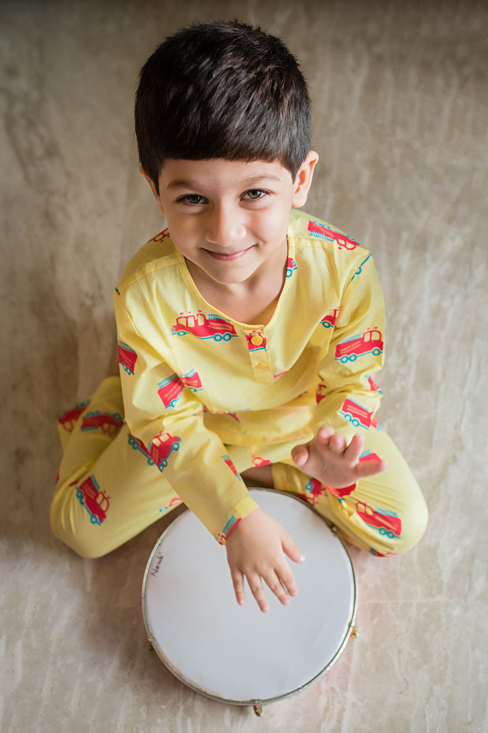 Printed Yellow Cotton Coord Set