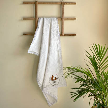 Embroidery White Muslin Dohar