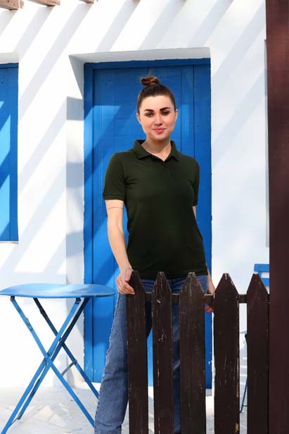 Olive Bamboo Fabric Polo T-Shirt