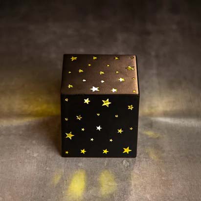 Black Star Cutouts Metal Candle Box 