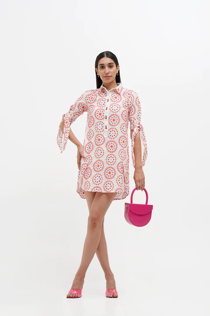 Embroidery White Cotton Dress