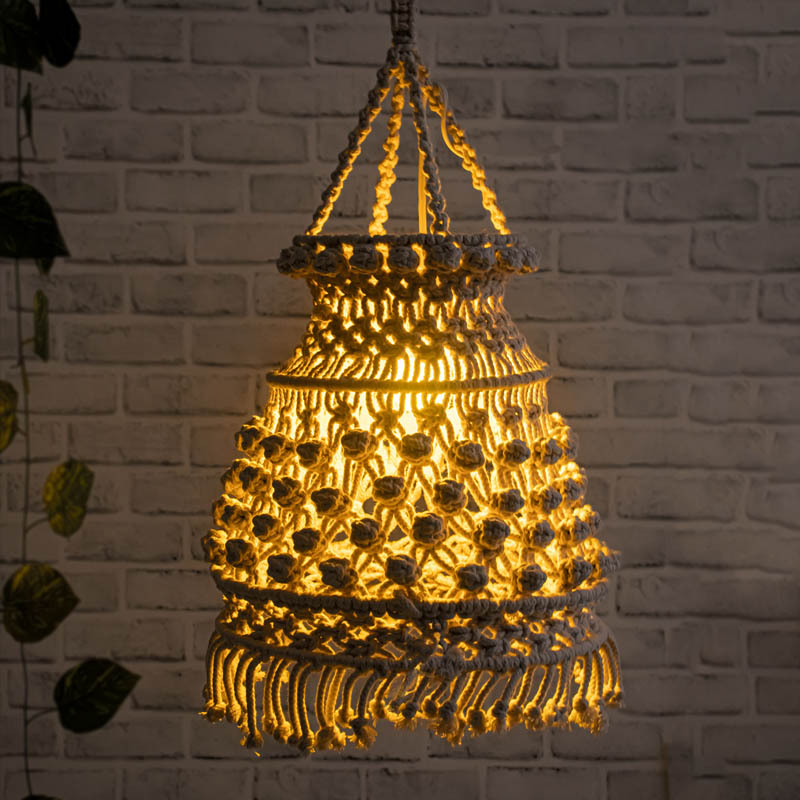 Off White Macrame Lampshade