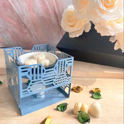  Square Shaped Metal Aroma Diffuser with Ceramic Burner Plate