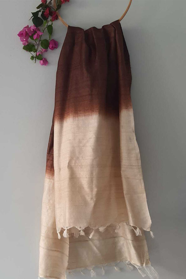 Tie Dye Brown Kosa Silk Stole