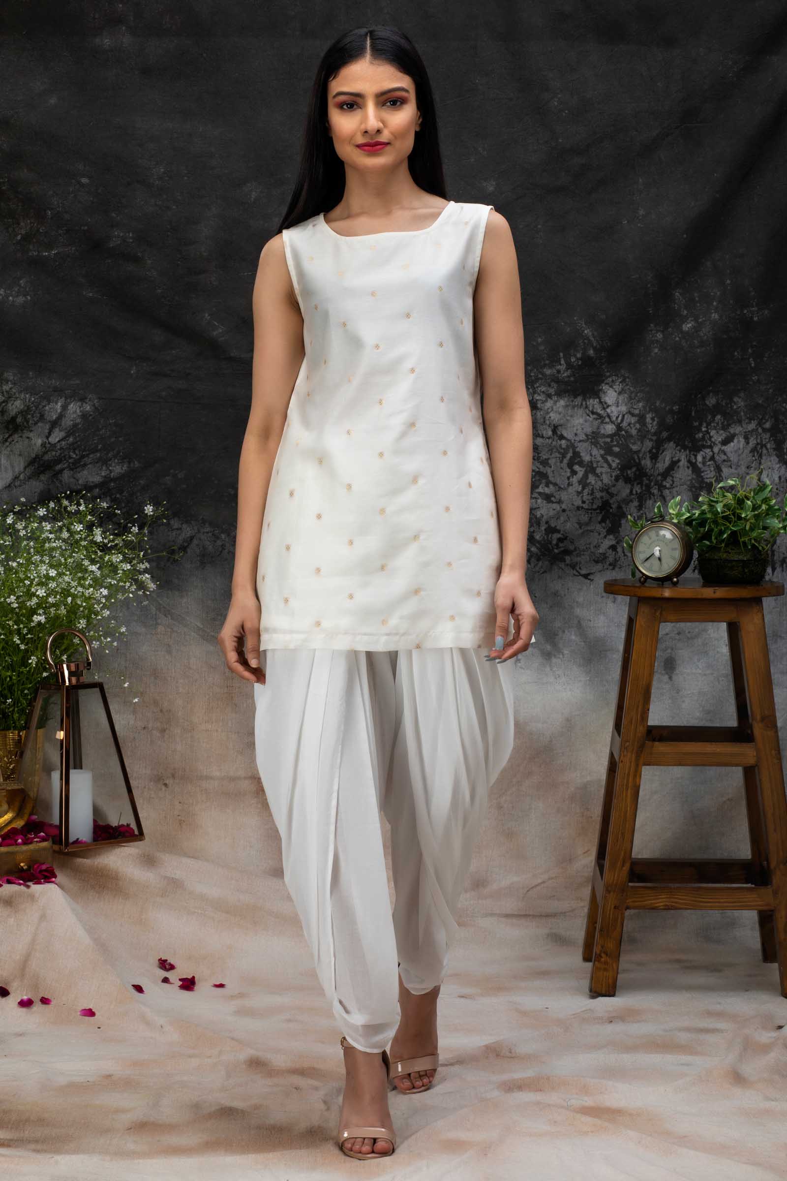 Off White Chanderi Kurta
